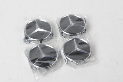 GENUINE Wheel Center Hub Cap Star Black Chrome Covers 4x SET B66470200