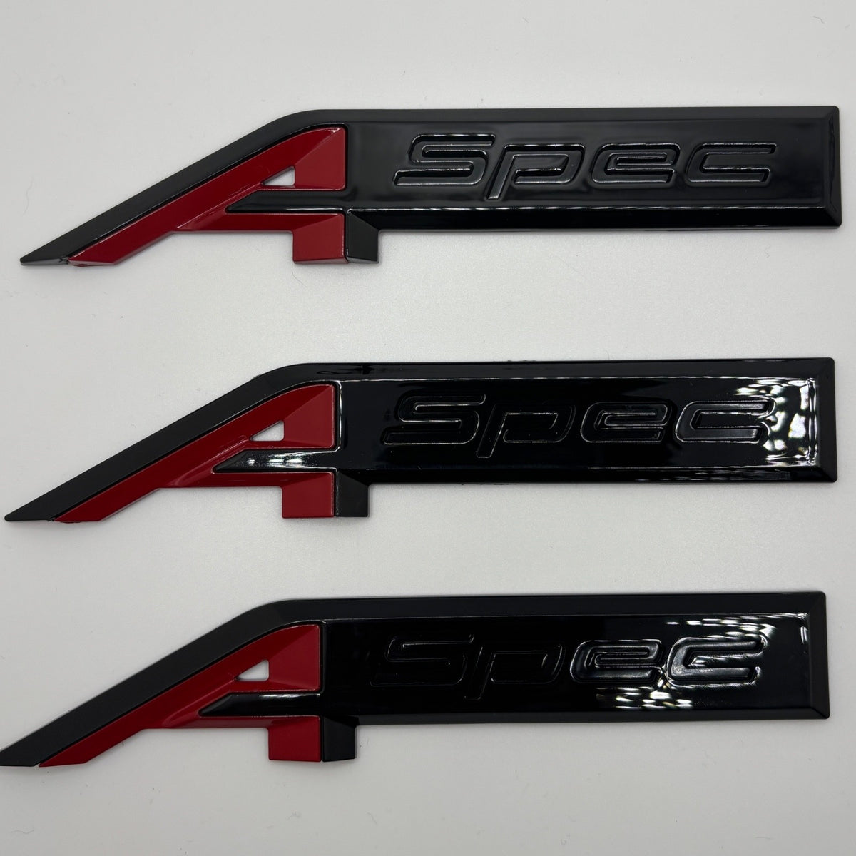 Black & Red 3PCS For Acura A-Spec Aspec Fender Rear Badge Sport Emblem Stickers