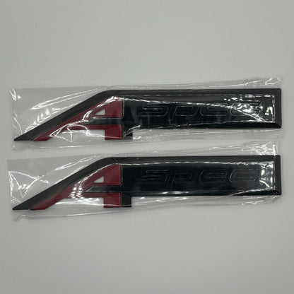 Black & Red 2PCS For Acura A-Spec Aspec Fender Rear Badge Sport Emblem Stickers