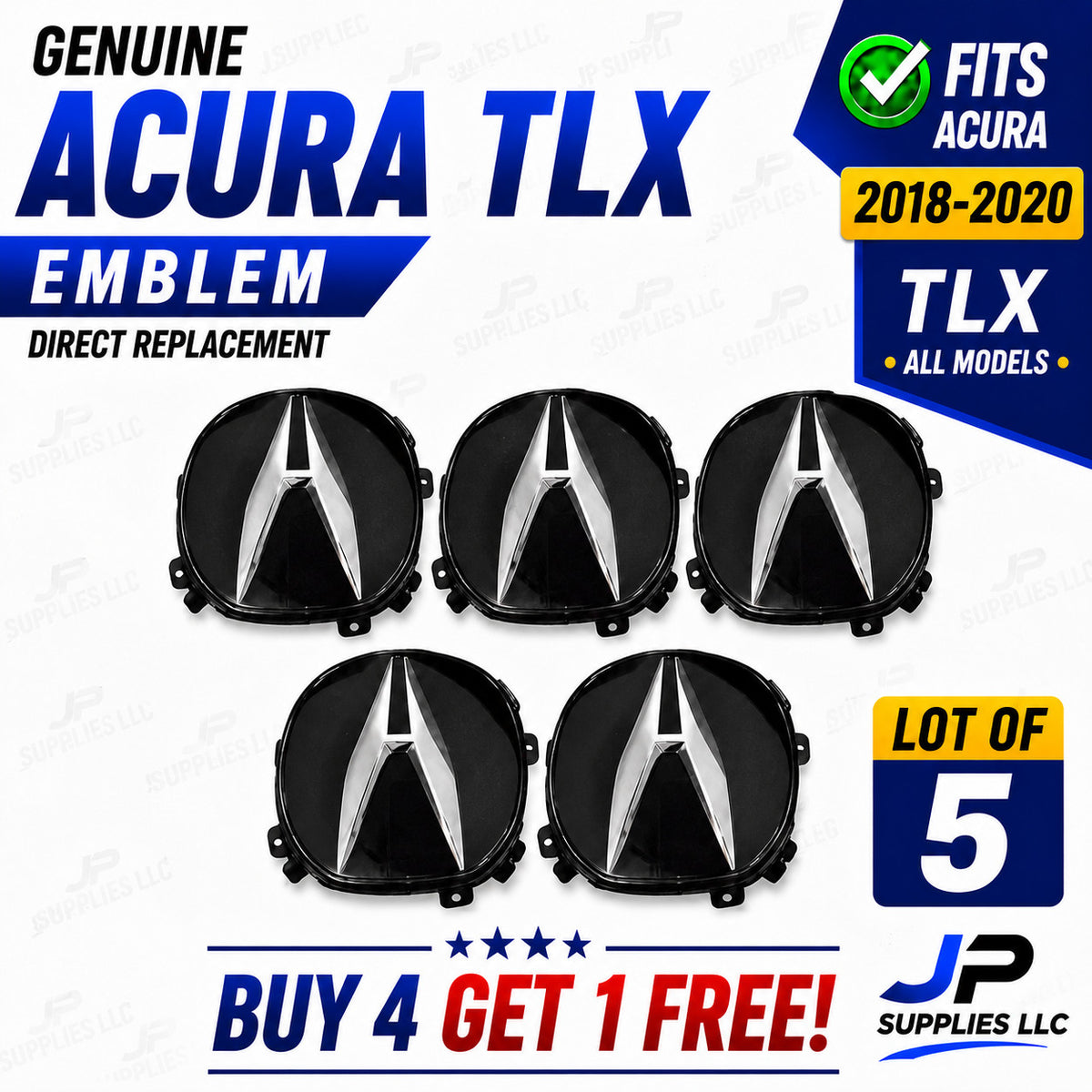 LOT OF 5 Fits Acura TLX Grille Emblems OEM 71125-TZ3-A11 New Take Off 2018-2020