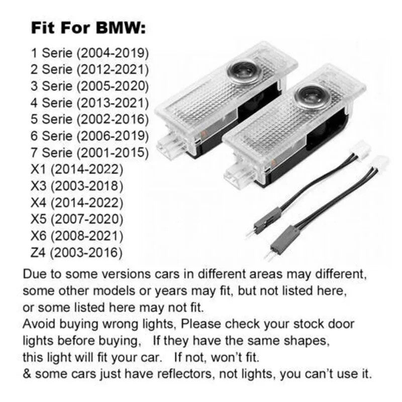 2/4PCS Car Door Welcome Light Fits For B-M-W E60 E63 E90 E92 50th Anniversary