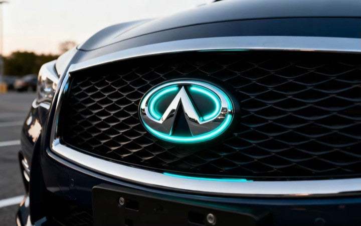 Infiniti Q60 RGB LED Grille Emblem Color Changing Gloss Black 2017-2022