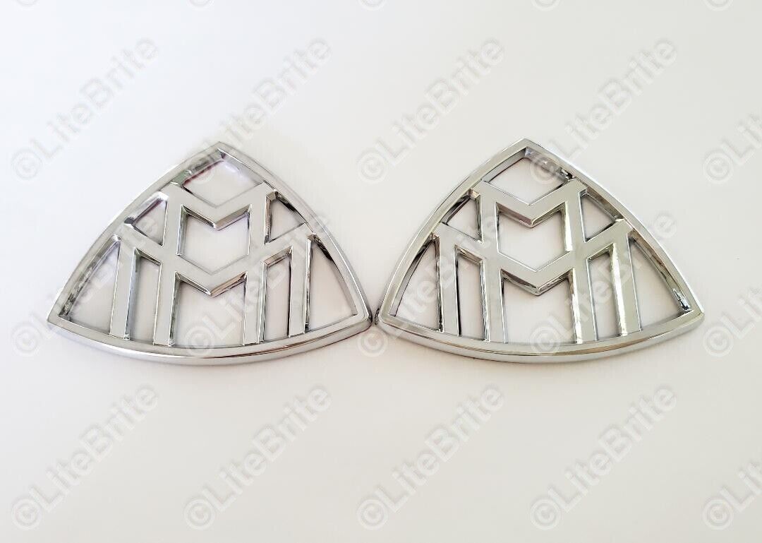 1Pair Chrome Silver Mercedes-Benz Maybach LH,RH Side Fender Sticker Emblem Badge
