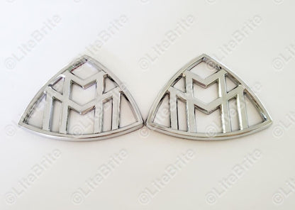 1Pair Chrome Silver Mercedes-Benz Maybach LH,RH Side Fender Sticker Emblem Badge