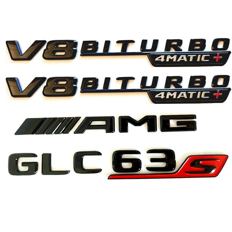 GLC63S SUV AMG V8 BITURBO 4MATIC+ Rear Star Emblem Black Combo Set Mercedes X253