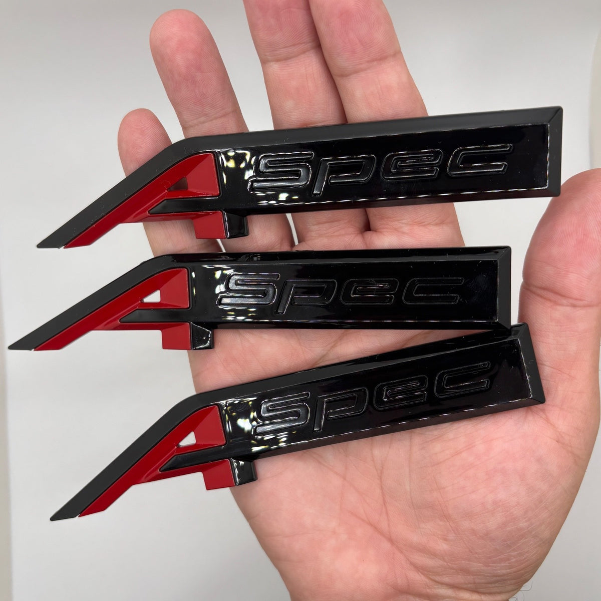 Black & Red 3PCS For Acura A-Spec Aspec Fender Rear Badge Sport Emblem Stickers