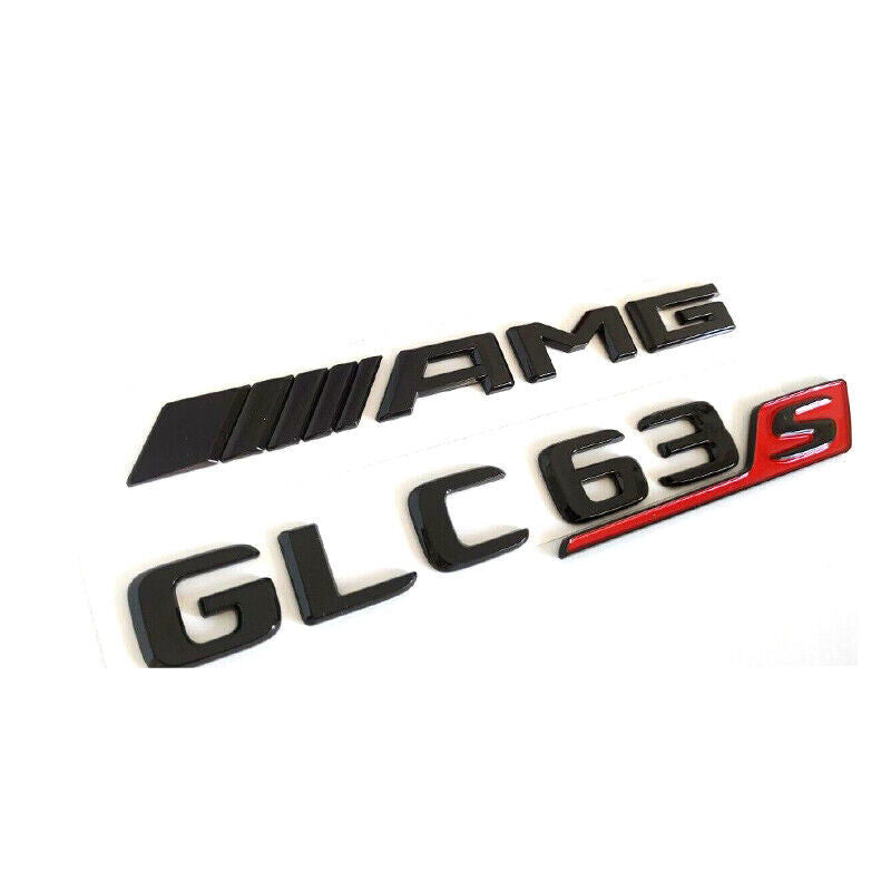 GLC63S SUV AMG V8 BITURBO 4MATIC+ Rear Star Emblem Black Combo Set Mercedes X253