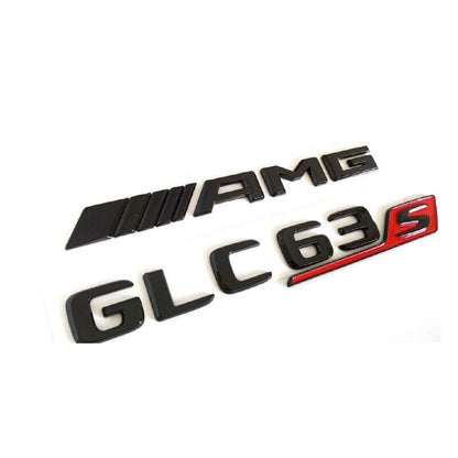 GLC63S SUV AMG V8 BITURBO 4MATIC+ Rear Star Emblem Black Combo Set Mercedes X253