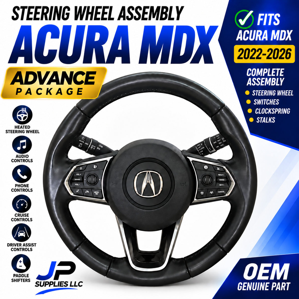 2022–2026 Acura MDX Advance Package Complete Steering Wheel Assembly