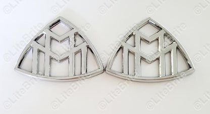 1Pair Chrome Silver Mercedes-Benz Maybach LH,RH Side Fender Sticker Emblem Badge