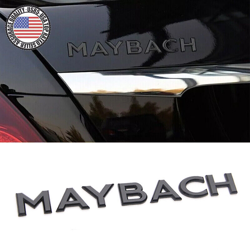 Nameplate Gloss Black Maybach Letter Emblem Trunk Hatch Sticker Maybach Badge