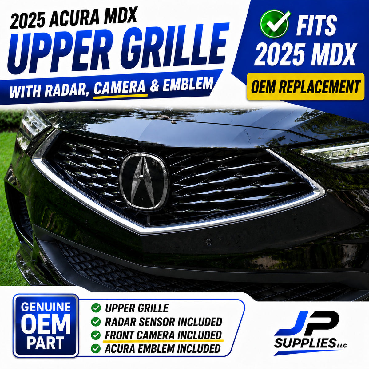 For 2025 Acura MDX OEM Front Grille w/ Radar Sensor, Camera & Emblem