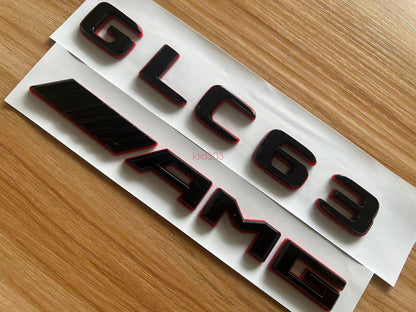 Black RED Number Letters Rear Trunk Badge Emblem for GLC63 AMG