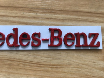 Gloss Red Logo Letters " Mercedes - Benz " Trunk Badge Emblem For Mercedes Benz